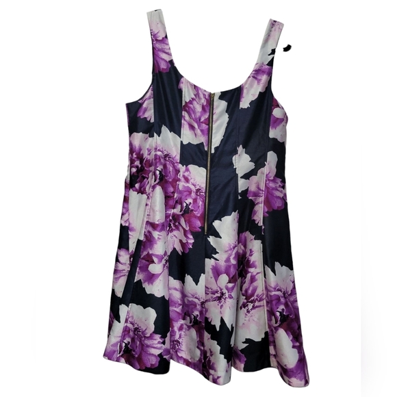 Sz 16 or 1X NWT Dress Barn Purple Black White Flowers Dress Sleeveless - Picture 3 of 4